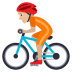 🚴🏼 person biking: medium-light skin tone display on JoyPixels